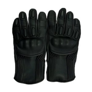 Biker Style Leather Gloves for Men Real Leather