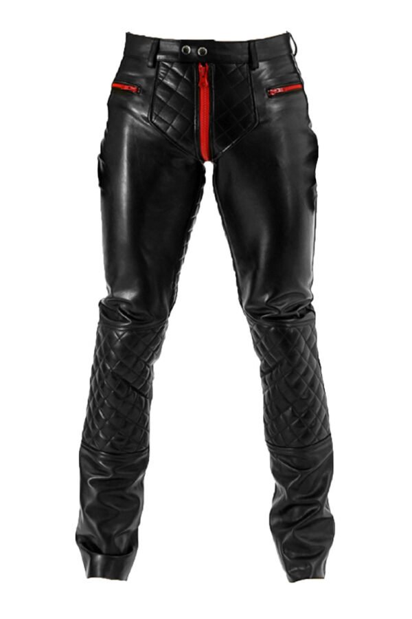 G-Zip Leather Pants for Men Real Leather
