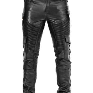 Biker Style Leather Pants for Men Real Leather