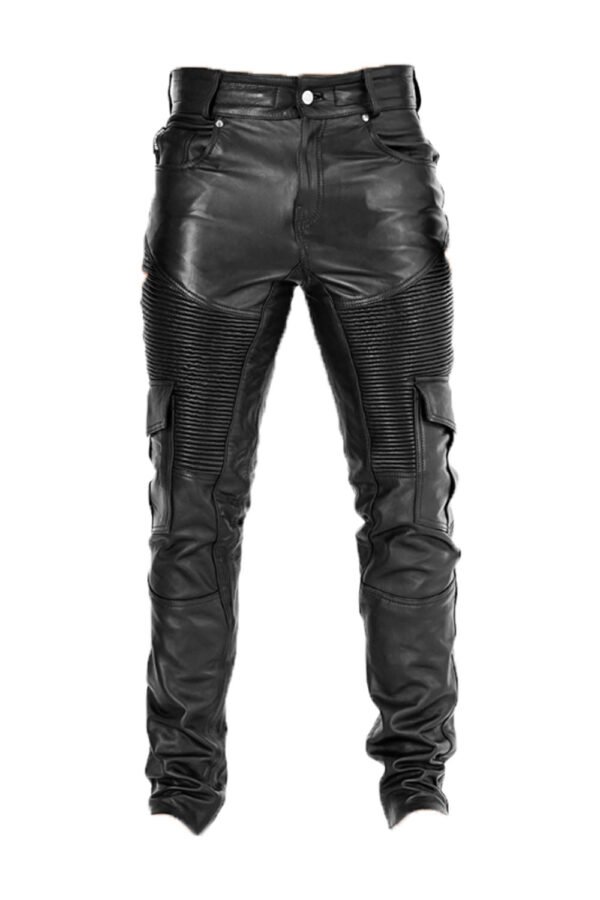 Biker Style Leather Pants for Men Real Leather