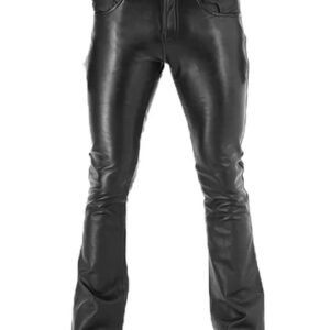 Bootcut Leather Pants for Men Real Leather